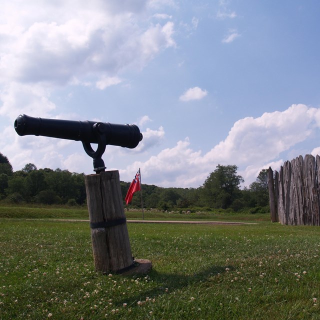 Storm clouds developing over Fort Necessity in the Great Meadows