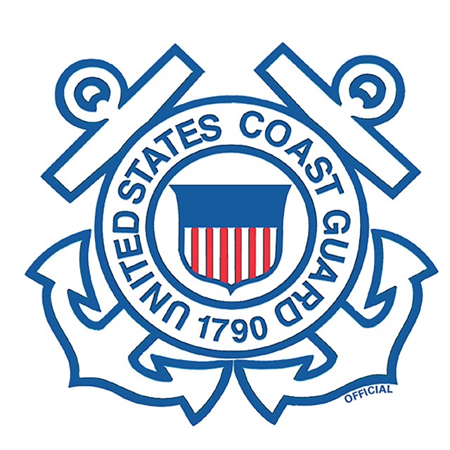 The cross anchor logo of the Coast Guard