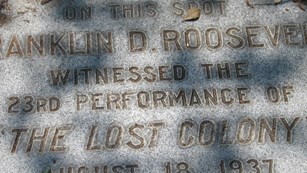 FDR marker at Waterside Theatre