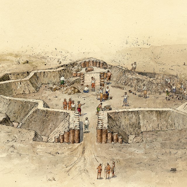 Drawing of the 1585 Earthen Fort