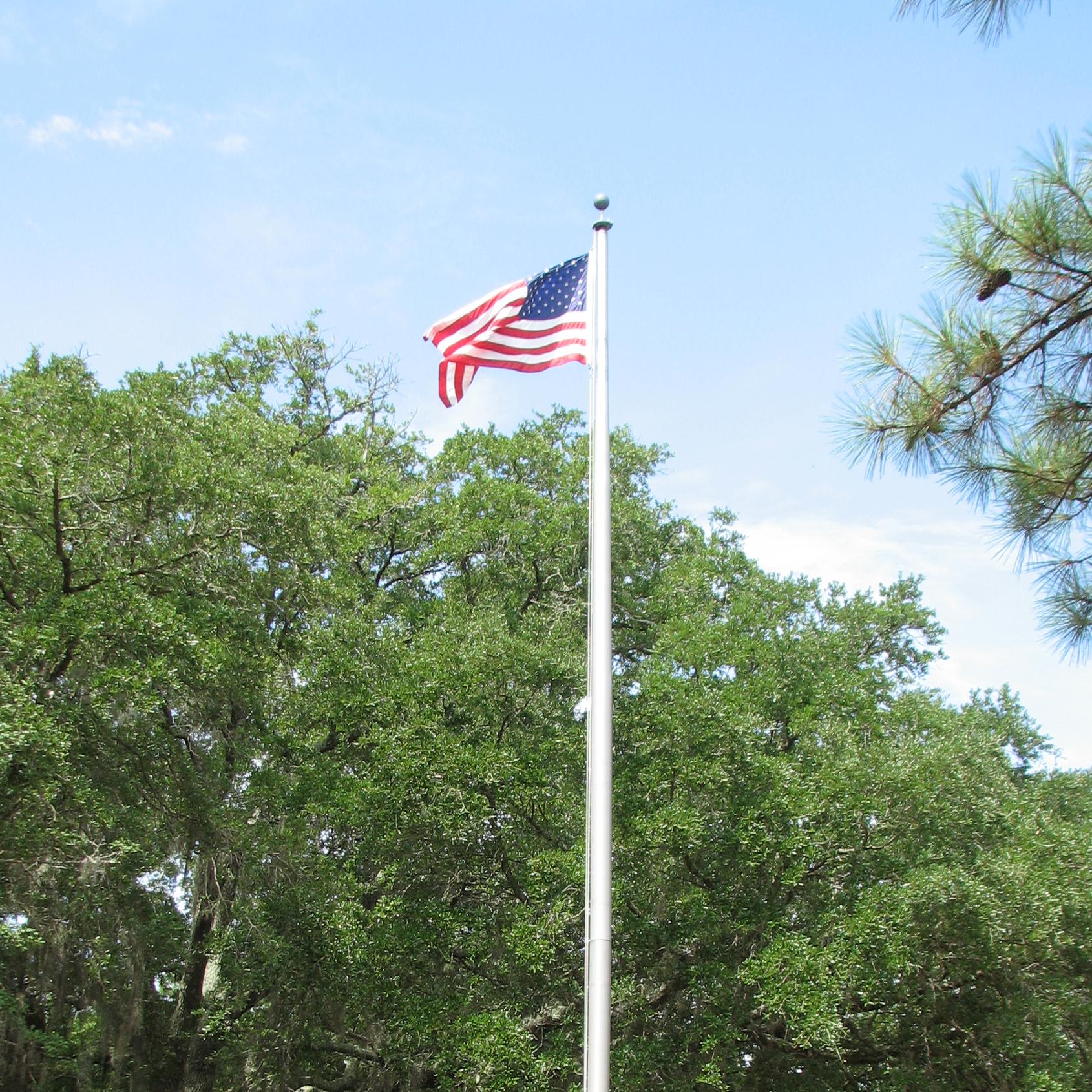 American flag at Fort Raleigh courtyard