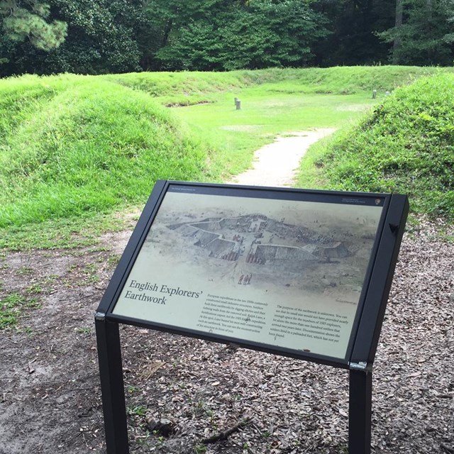 Earthwork and wayside exhibit