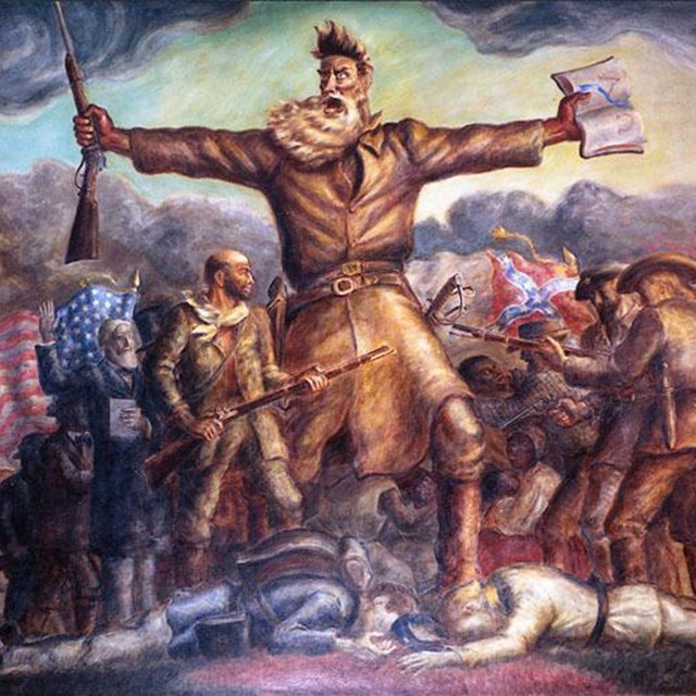 John Curry's mural at the Kansas state house depicts John Brown and Bleeding Kansas.