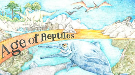 drawing of prehistoric animals