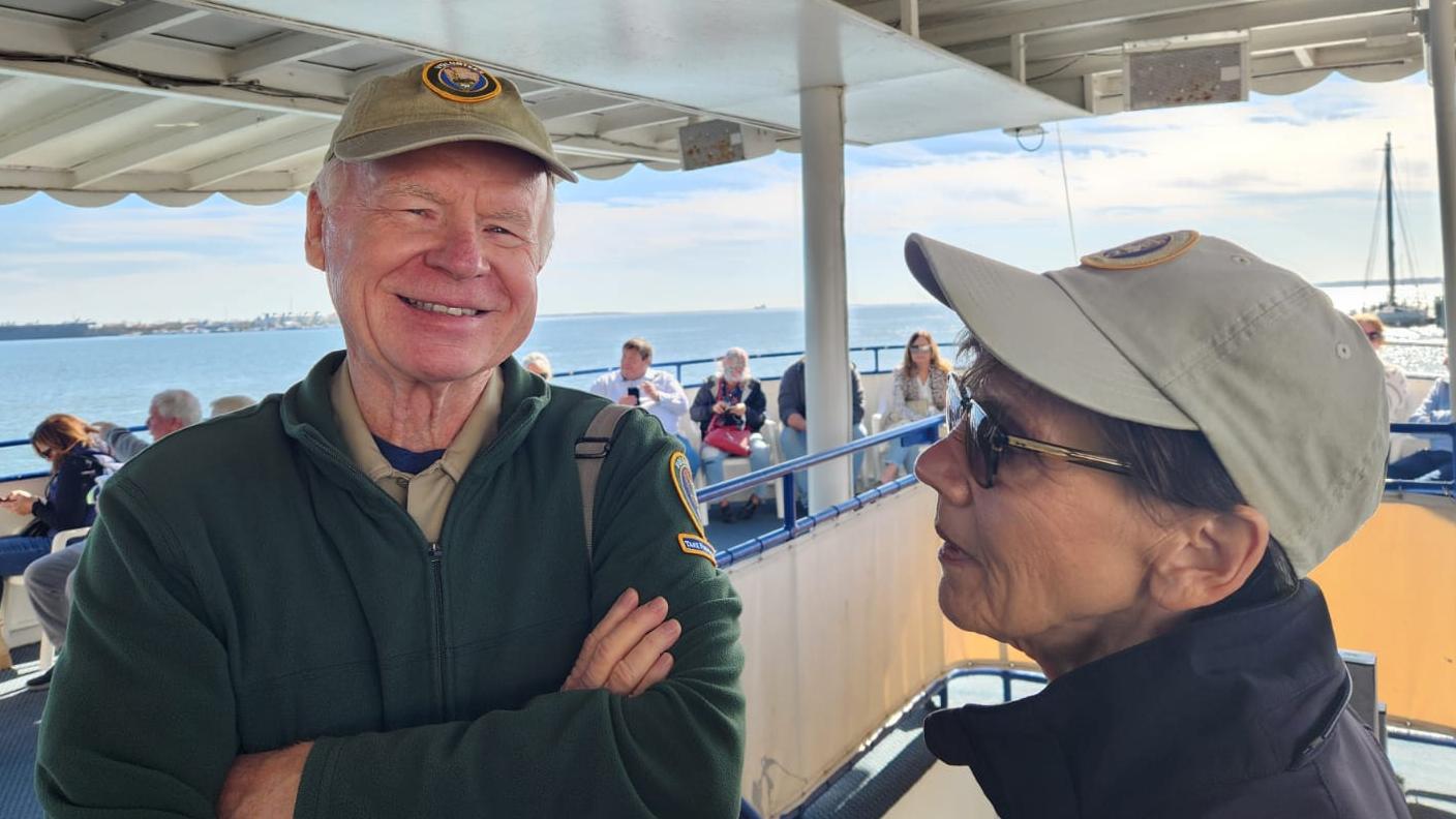 Fort Sumter volunteers ride the ferry 