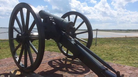 Mountain howitzer on Fort Sumter observation deck