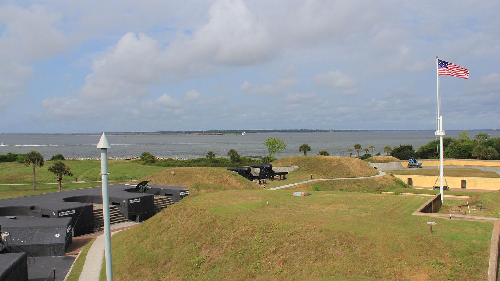 An interior view of Fort Moultrie