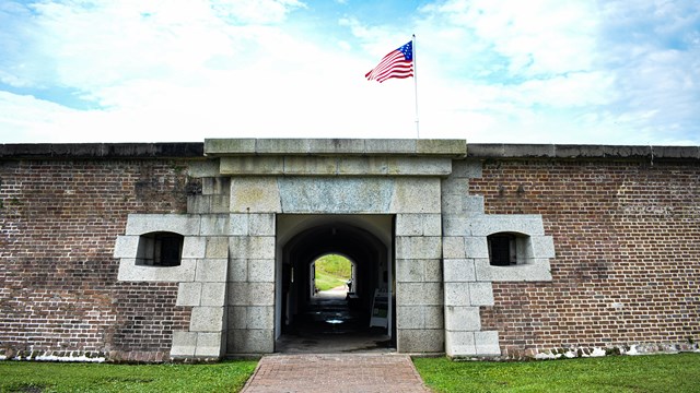 Exterior side view of Fort Moultrie