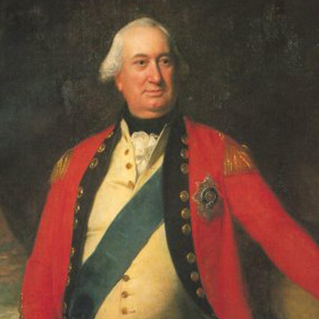 Portrait of Charles Cornwallis standing in military uniform