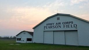 Pearson Air Museum at sunset.