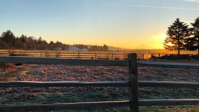 Fort Vancouver at sunrise.