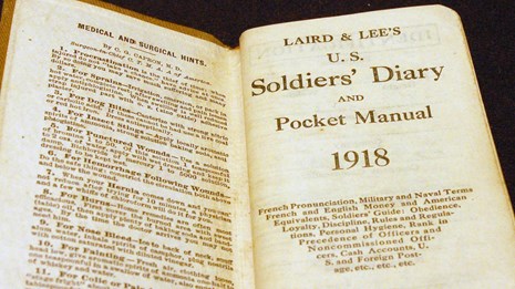 Laird & Lee Soldiers' Diary from 1918 from the Fort Vancouver museum collection
