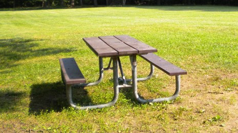picnic table in one of the group picnic areas