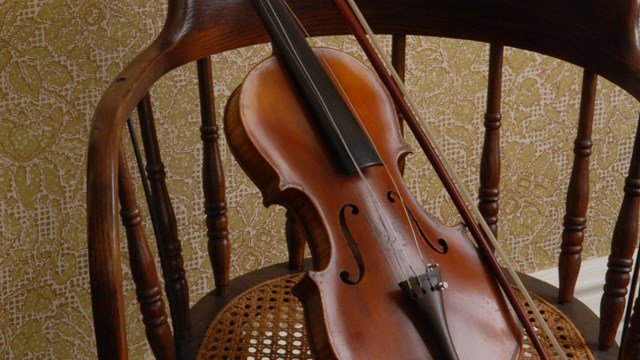 A violin on a chair