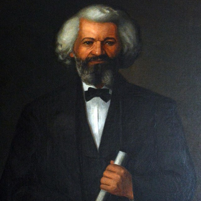 A painting of Frederick Douglass in his sixties