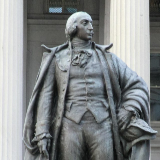 Statue of Albert Gallatin outside the US Treasury building