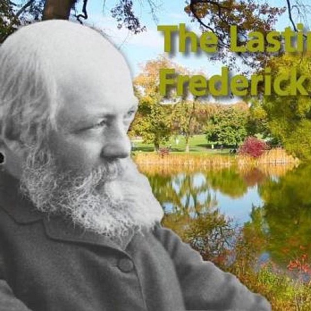 Image of gray haired man over water area surrounded with trees