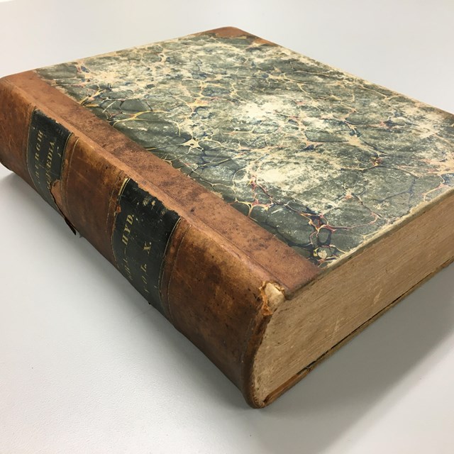 A large bound book.