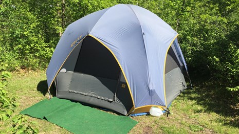 A tent at Gauley Tailwaters campground