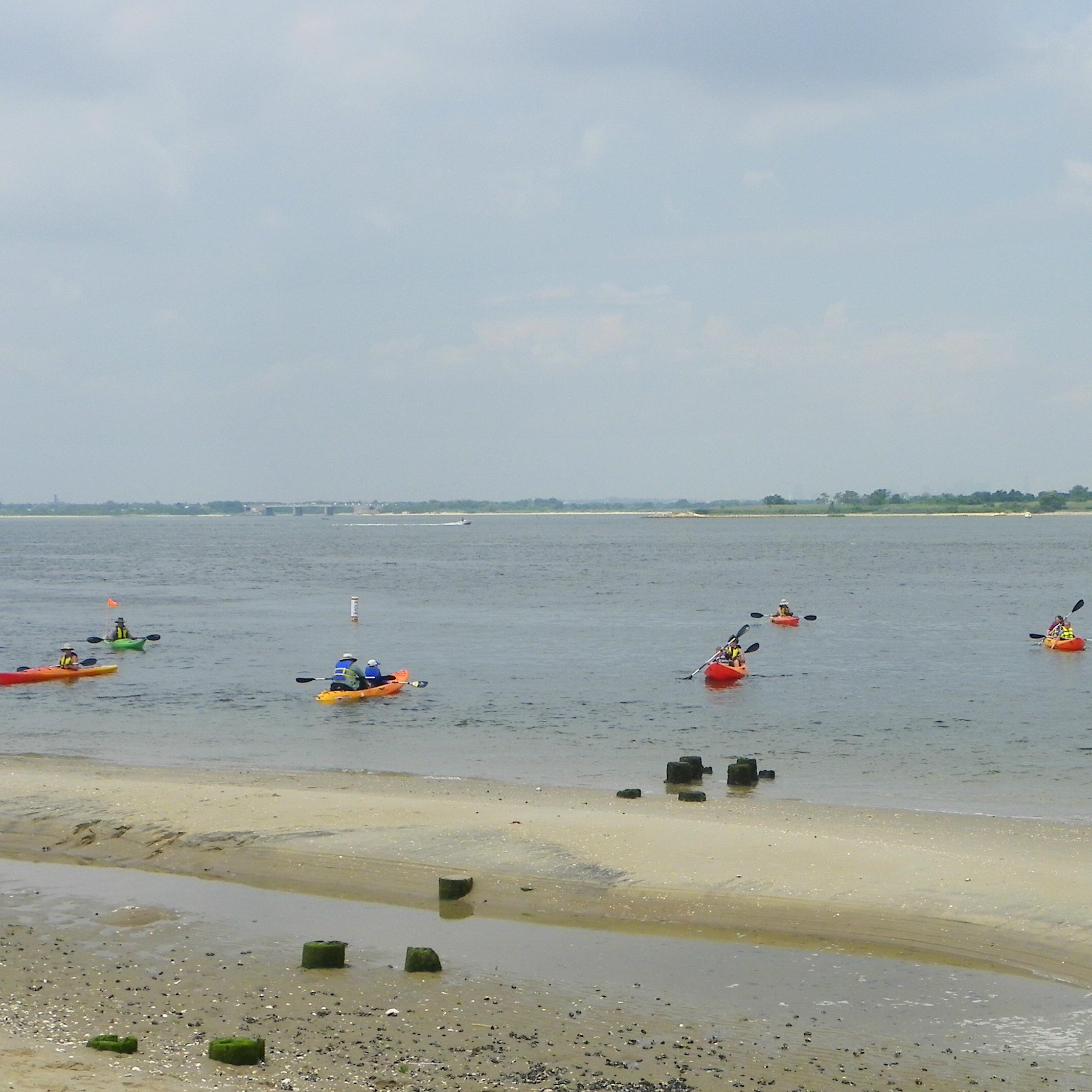 Kayaks in the water