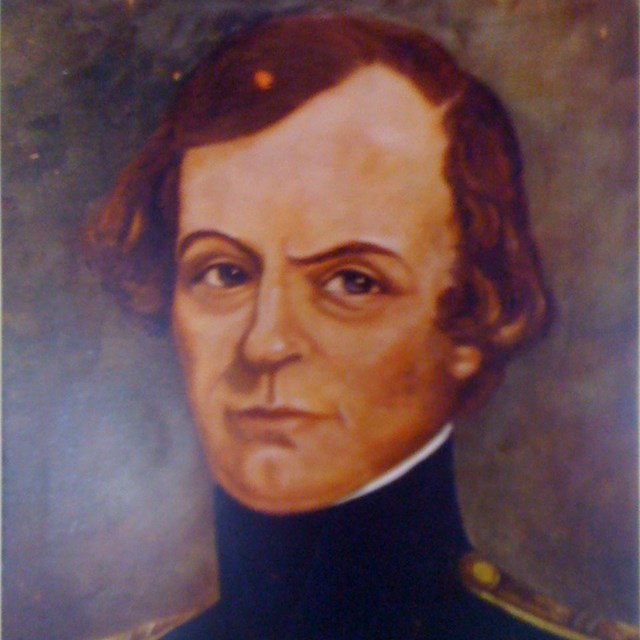 Portrait of John Williams Gunnison. Battery Gunnison is named for him. 