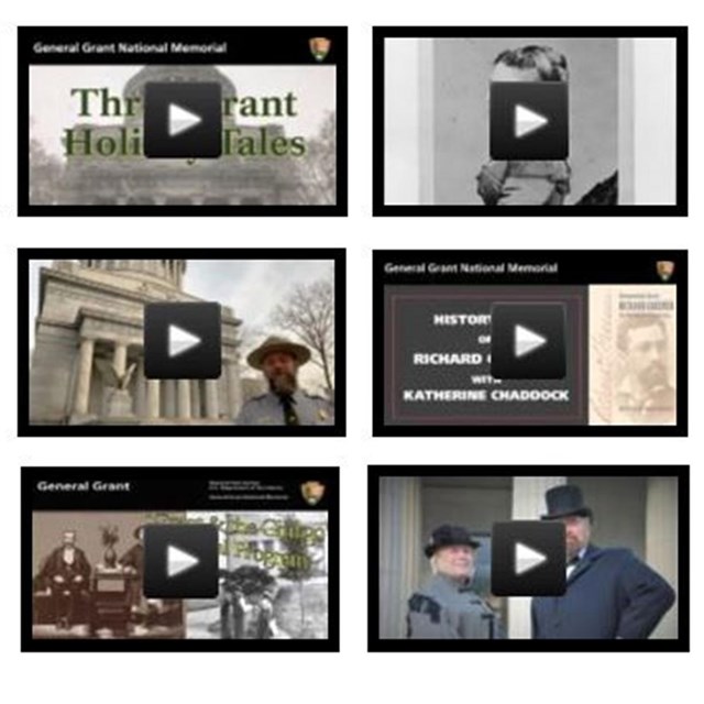 4X4 grid of video icons with play button