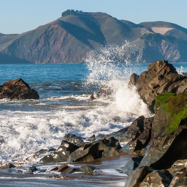 rocky coast and pacific ocean