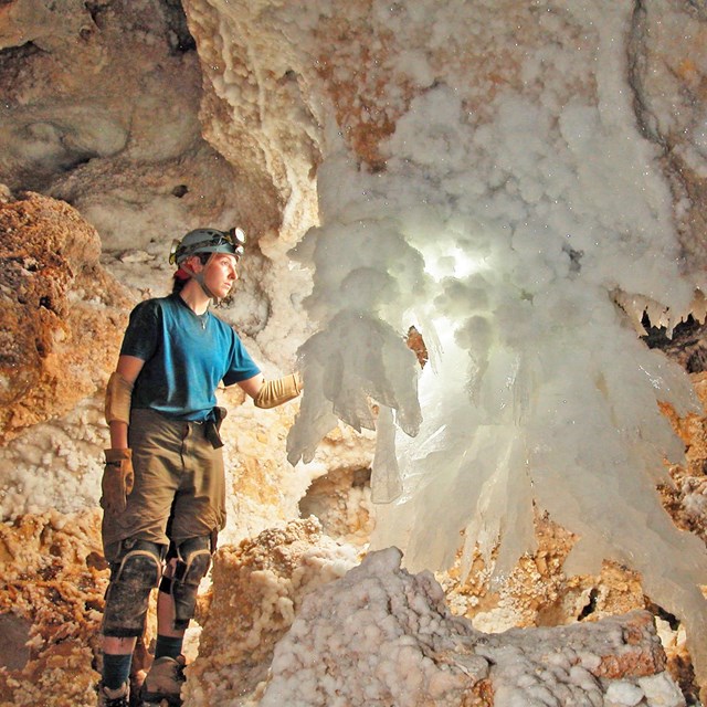 Gypsum Chandelier in Lechuguilla Cave - Photo by Permission - Jean Krejca