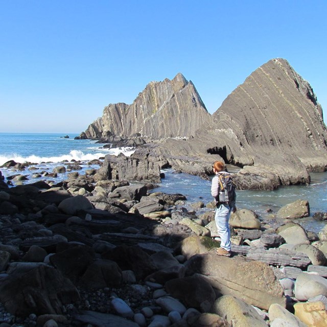 coastline boulders and rock outcrop