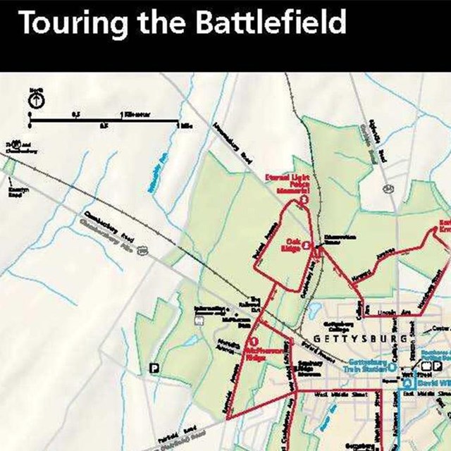 Map of Gettysburg National Military Park.