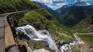 Haystack Creek flowing under the Going-to-the-Sun Road 