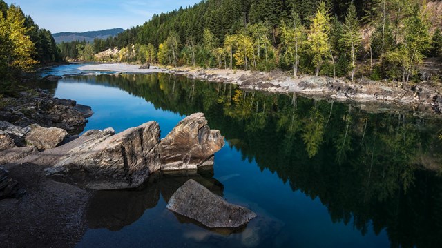Photo of the Middle Fork of the Flathead River in late summer
