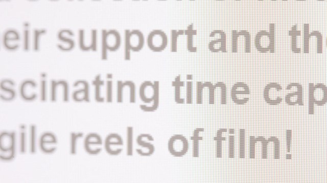 macro image of text on a screen