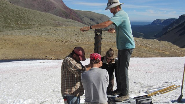 Group uses drill at icefield