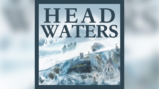Cover art for season three of Headwaters: ice encasing the characters of season three.