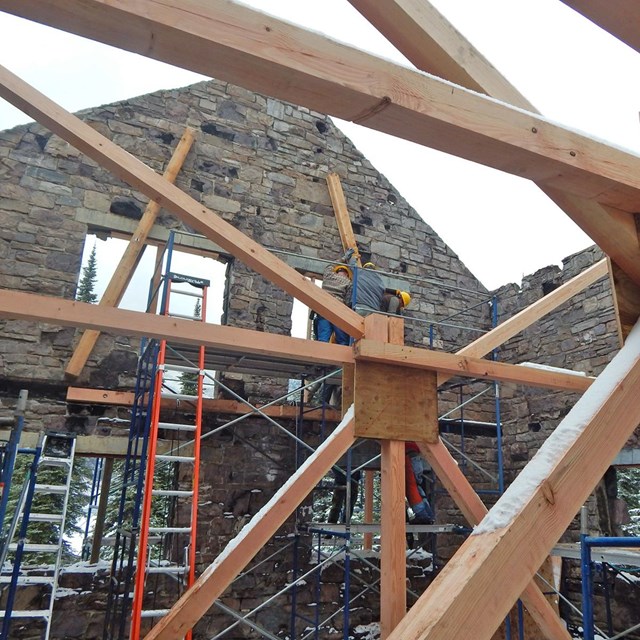 image of the stabilization work done on Sperry Chalet