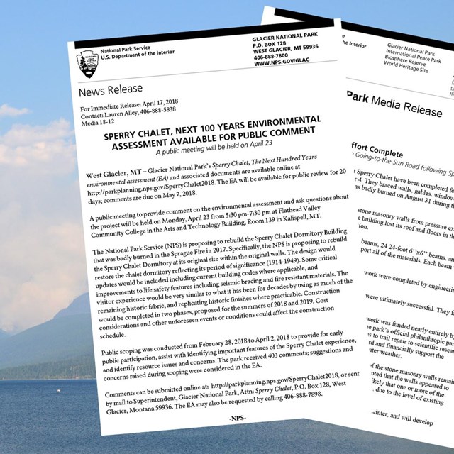 Image of the Sprague Fire with two press releases superimposed over them