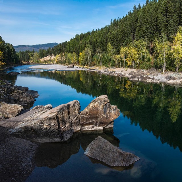 Photo of the Middle Fork of the Flathead River in late summer