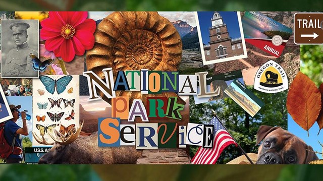 Collage of national park service sites with the text National Park Service. 