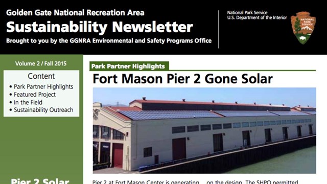 Cover page with headline reading "For Mason Pier 2 Has Gone Solar"