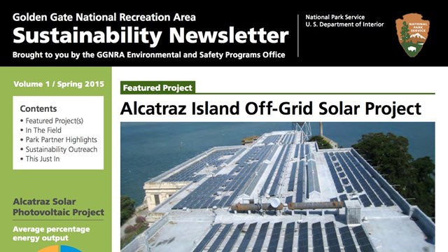 Cover page with headline reading "Alcatraz Island Off-Grid Solar Project"