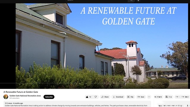 Link to YouTube video about GGNRA's renewable electricity use