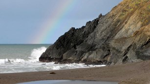Rainbow at Rodeo Beach in the Marin Headlands