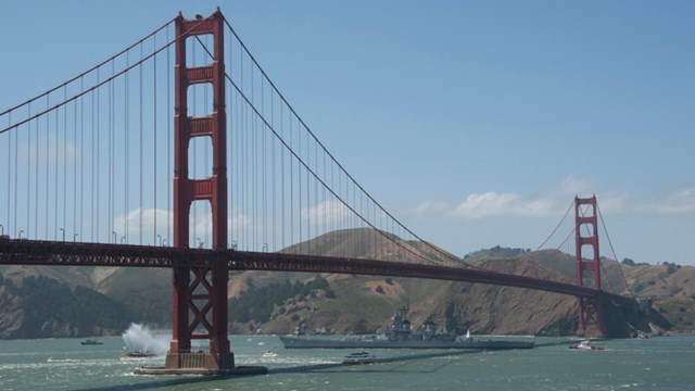 Sunset over the Golden Gate Bridge