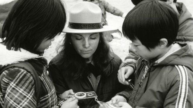 Ranger and children, Marin Headlands, c. 1980