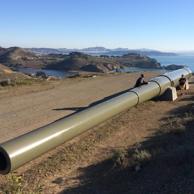 Massive metal gun at Battery Townsley