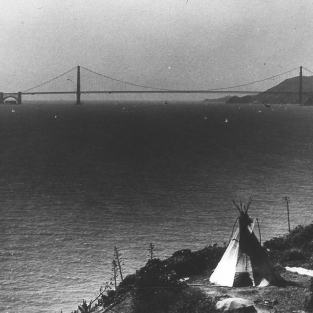 Alcatraz with Golden Gate in background 