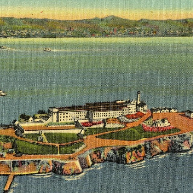 Overhead view of Alcatraz
