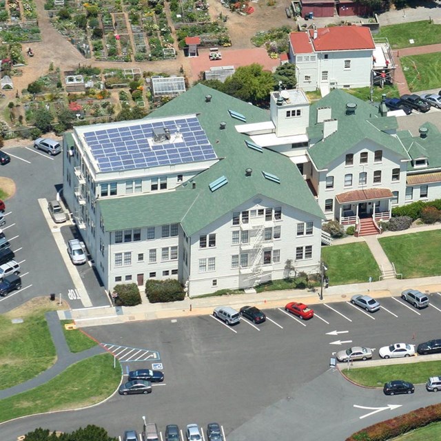 aerial view of fort mason