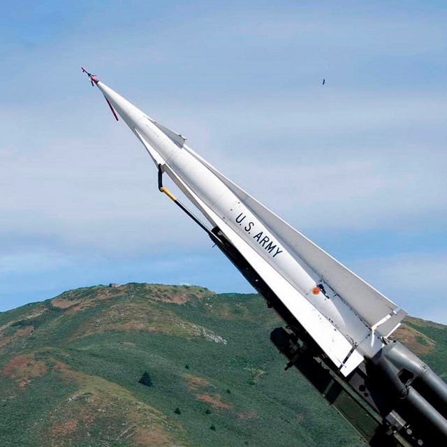 Image of Nike Missile pointing skyward